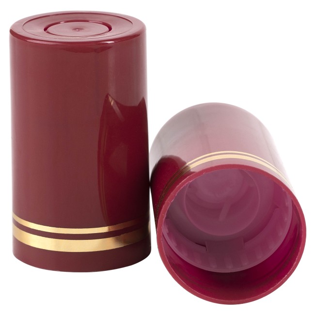 Колпачок полимерный 59 мм бордовый золотые кольца