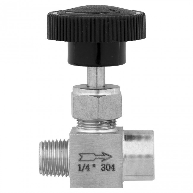 Кран игольчатый НР-ВР 1/4" нерж. Кран игольчатый НР-ВР 1/4" нерж.