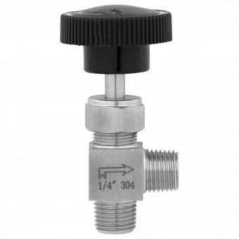 Кран игольчатый угловой НР-НР 1/4" нерж. Кран игольчатый угловой НР-НР 1/4" нерж.
