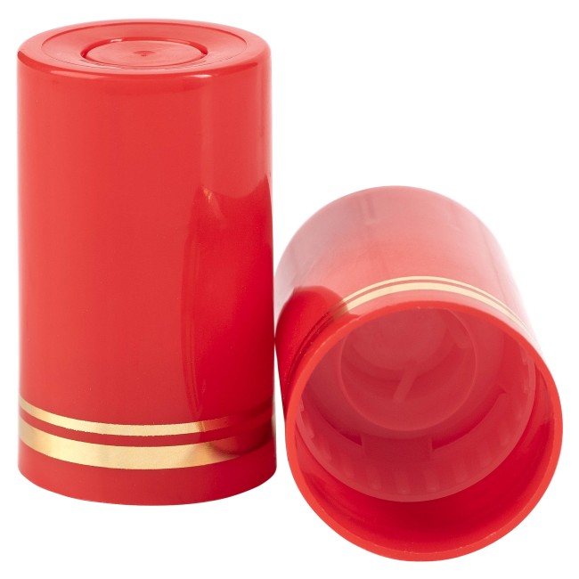 Колпачок полимерный 59 мм красный золотые кольца