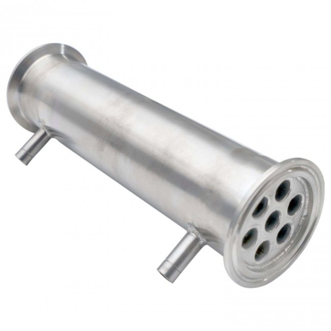 Холодильник кожухотрубный 300 мм. CLAMP 2,0" AISI штуцер 10 мм.