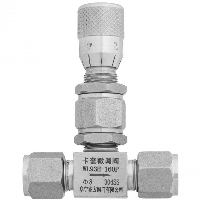 Кран игольчатый тонкой настройки под трубку 8 мм. нерж. Кран игольчатый тонкой настройки под трубку 8 мм. нерж.