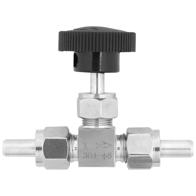 Кран игольчатый под приварку трубка 8 мм. нерж.