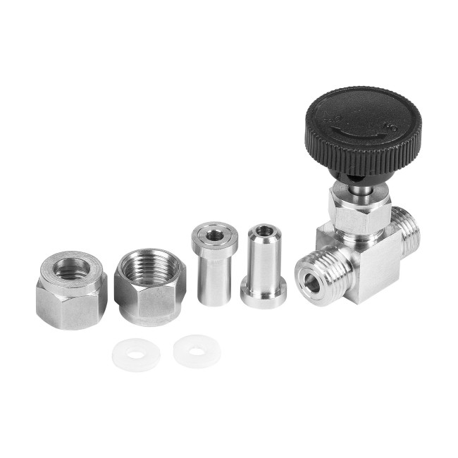 Кран игольчатый под приварку трубка 8 мм. нерж.