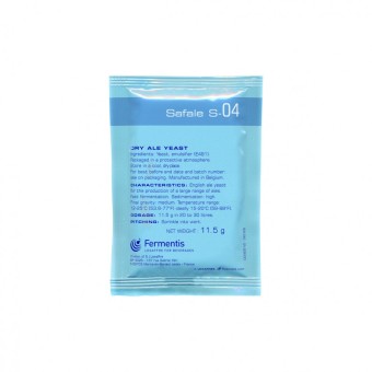 Акция! Дрожжи пивные Fermentis "S-04 Safale" 11,5 гр. (верховое) 03.2026г.