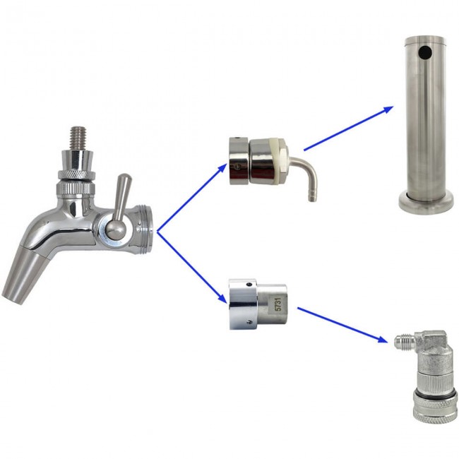 Пивной кран Nukatap FC с пластиковой удлиненной рукояткой