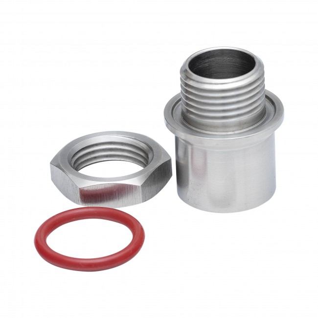 Футорка 1/2" с гайкой для установки биметаллического термометра в котел AISI