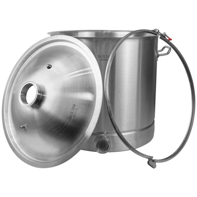 Куб 71 л с зиговкой, штуцер Clamp 3,0", тройное дно 45*45 с купол.крышкой