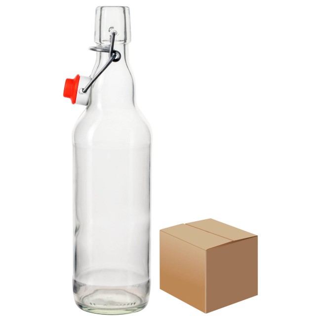 Бутылка "Бугельная" 0,5 л. бесцветная с пробкой коробка
