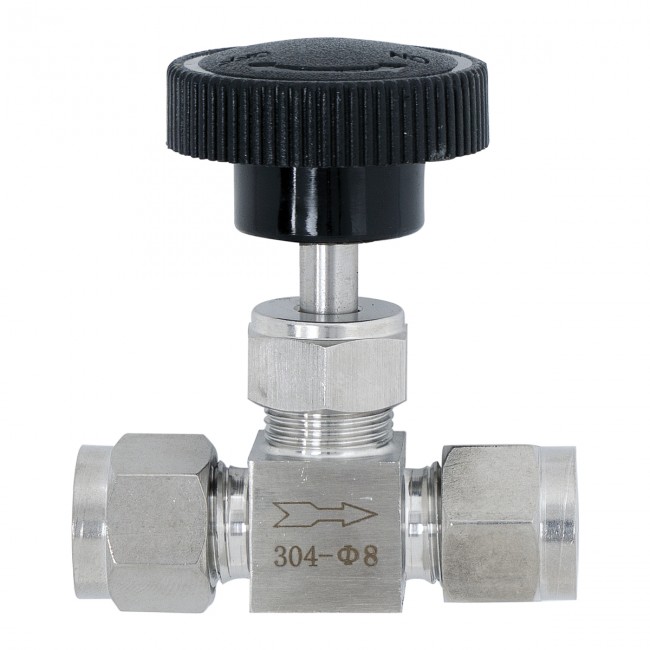 Кран игольчатый под трубку 8 мм. нерж. Кран игольчатый под трубку 8 мм. нерж.