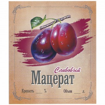 Этикетка самоклеящаяся "Мацерат Сливовый" 85*100 мм Этикетка самоклеящаяся "Мацерат Сливовый" 85*100 мм