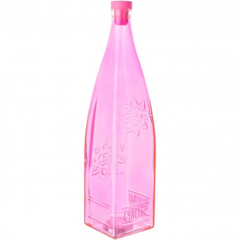 Бутылка декоративная с пробкой "Счастье" светло розовая 1 л Бутылка декоративная с пробкой "Счастье" светло розовая 1 л