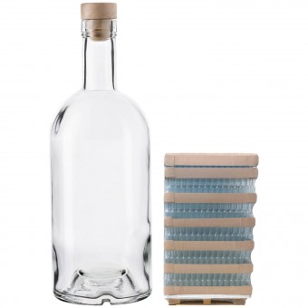 Бутылка "Домашняя" 1 л. с пробкой полимерной Т-образной паллет 1008 шт.