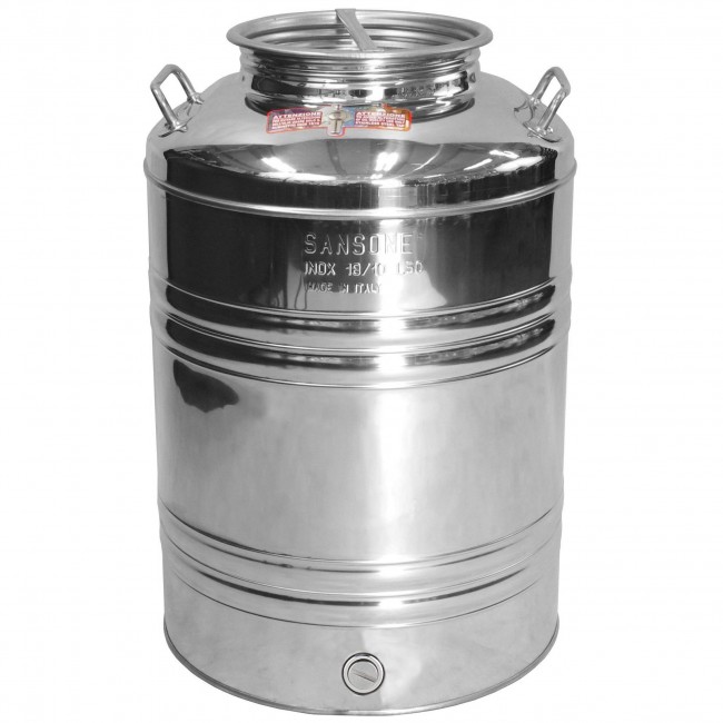 Традиционная бочка с краном 50 л нерж. 