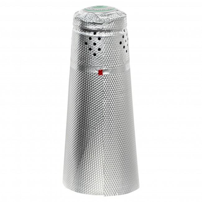 Капсула из фольги для шампанского серебро с тиснением