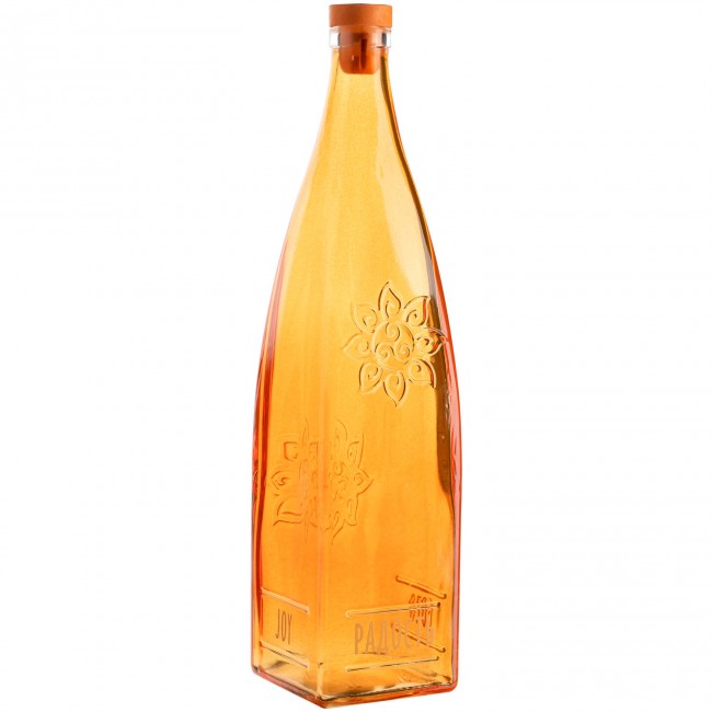 Бутылка декоративная с пробкой "Радость" оранжевая 1 л Бутылка декоративная с пробкой "Радость" оранжевая 1 л