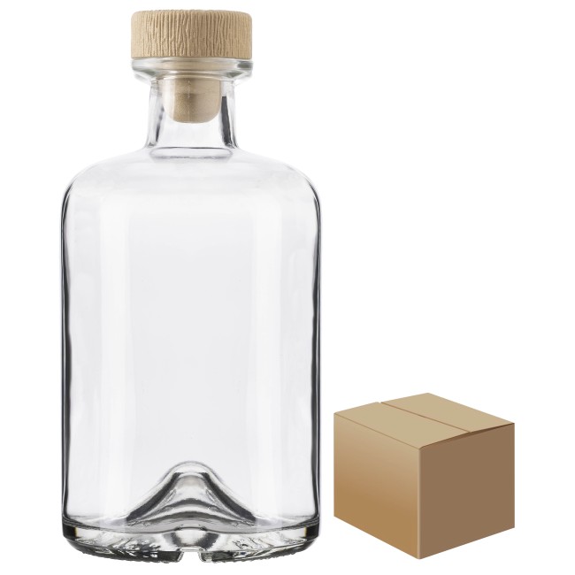 Бутылка "Аптека" 0,5 л. с пробкой полимерной Т-образной коробка