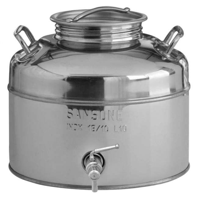 Традиционная бочка с краном 10 л нерж. 