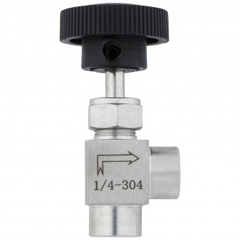 Кран игольчатый угловой ВР-ВР 1/4" нерж. Кран игольчатый угловой ВР-ВР 1/4" нерж.
