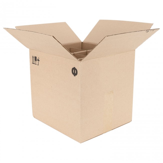 Гофро ящик с решеткой Фляжка 12*0,5 л.