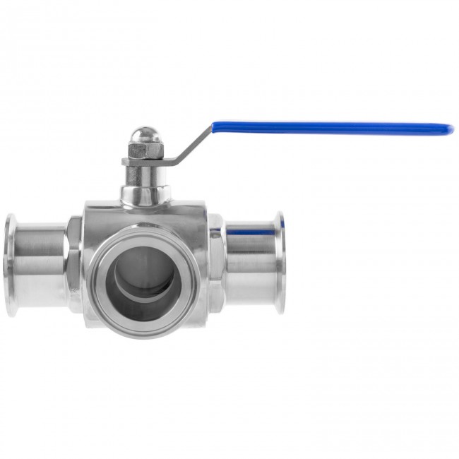 3х-ходовой шаровый кран CLAMP 2,0" AISI  3х-ходовой шаровый кран CLAMP 2,0" AISI