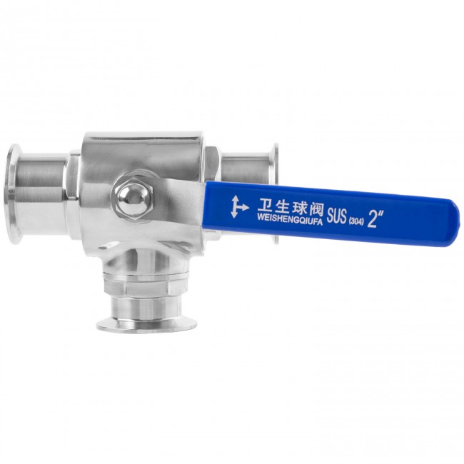 3х-ходовой шаровый кран CLAMP 2,0" AISI  3х-ходовой шаровый кран CLAMP 2,0" AISI