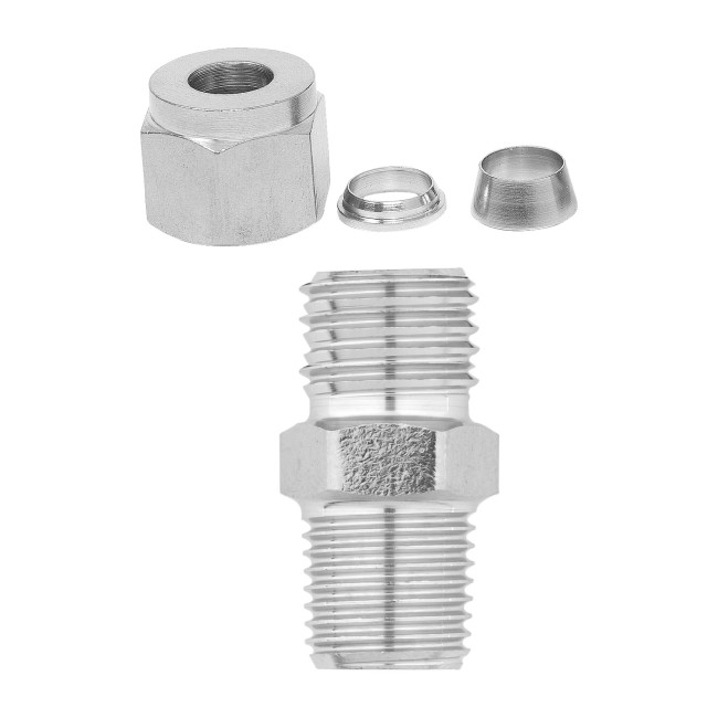 Переходник НР 1/4 под трубку 8 мм. нерж.