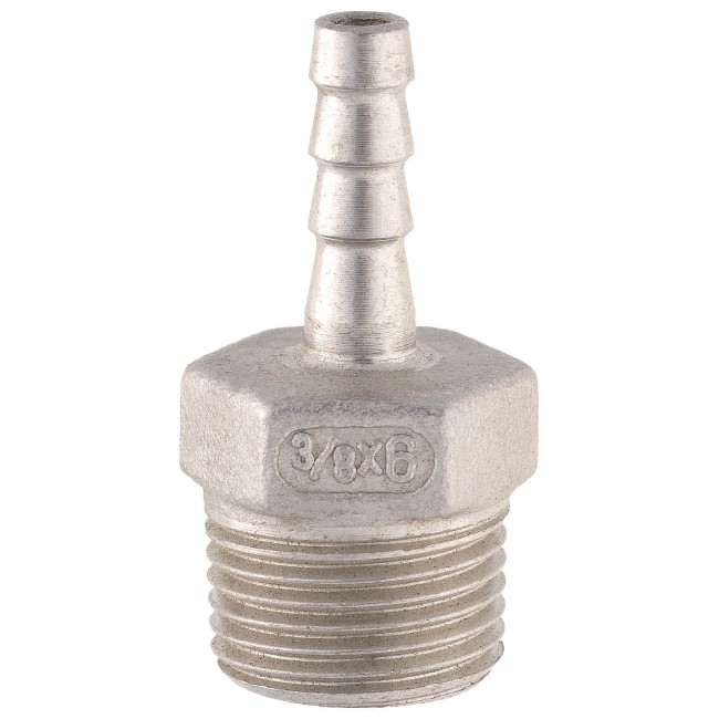 Штуцер ёлочка НР 3/8" AISI 6 мм