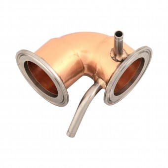 Отвод 90° CLAMP 2,0" медный со штуцерами Отвод 90° CLAMP 2,0" медный со штуцерами