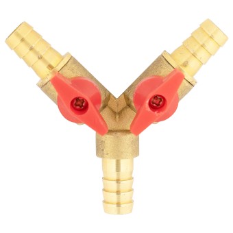 Тройник ёлочка 10-10-10 латунь с кранами усиленный Тройник ёлочка 10-10-10 латунь с кранами усиленный