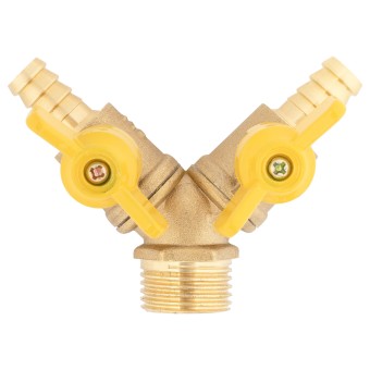 Тройник ёлочка 10-НР 1/2-10 латунь с кранами Тройник ёлочка 10-НР 1/2-10 латунь с кранами