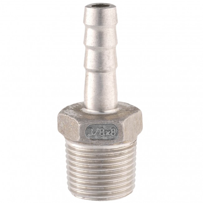 Штуцер ёлочка НР 3/8" AISI 8 мм