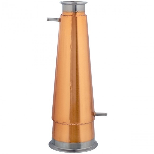 Конус "Аламбик 21" с рубашкой укрепления, медь с соединением CLAMP 2.5" Конус "Аламбик 21" с рубашкой укрепления, медь с соединением CLAMP 2.5"