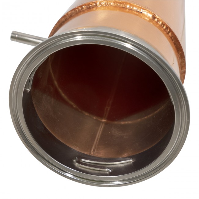 Конус "Аламбик 21" с рубашкой укрепления, медь с соединением CLAMP 2.5" Конус "Аламбик 21" с рубашкой укрепления, медь с соединением CLAMP 2.5"