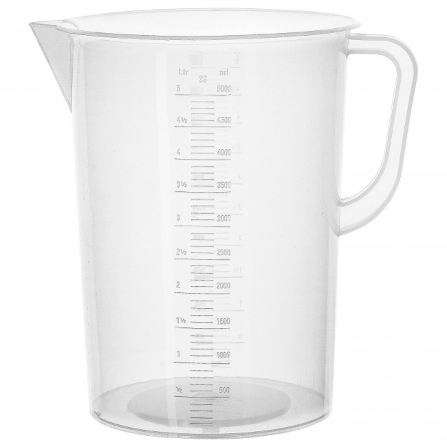 Мензурка полипропиленовая 5000 мл. с ручкой Мензурка полипропиленовая 5000 мл. с ручкой