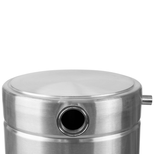 Куб 35 л с зиговкой, отвод ВР 1/2, штуцер Clamp 2,0", тройное дно 32*45 с купол.крышкой 