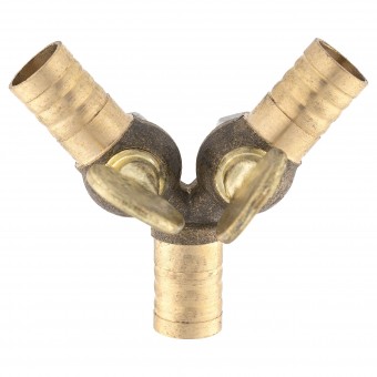 Тройник ёлочка 10-10-10 латунь с кранами Тройник ёлочка 10-10-10 латунь с кранами