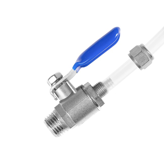 Кран шаровый НР 1/4" с зажимной гайкой Кран шаровый НР 1/4" с зажимной гайкой