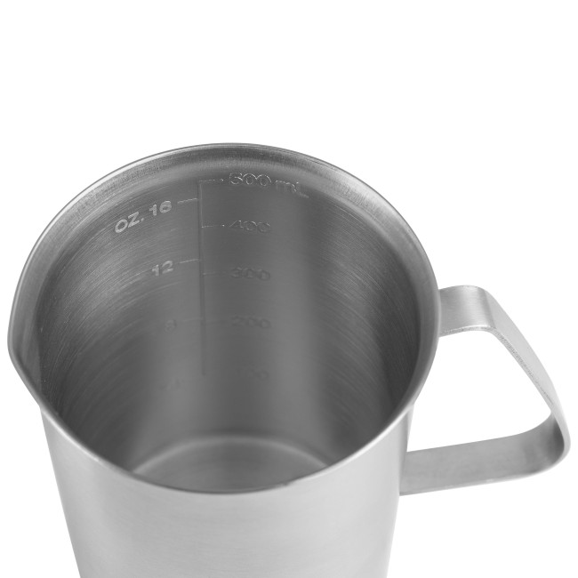 Мензурка нержавеющая сталь 500 мл. с ручкой