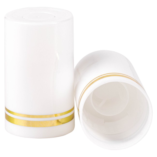 Колпачок полимерный 59 мм белый золотые кольца